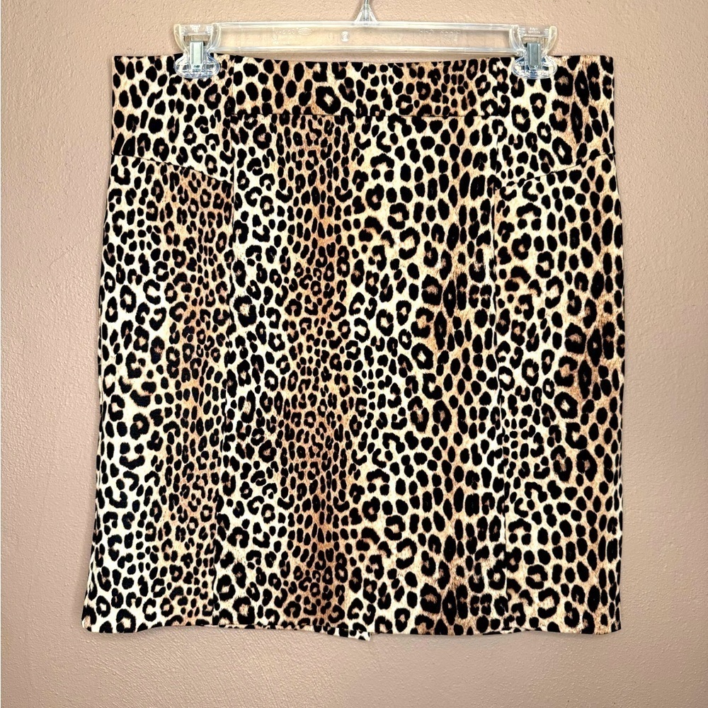 MICHAEL Michael Kors Leopard Animal Print Pencil Skirt Knee Length, Lined, XL
